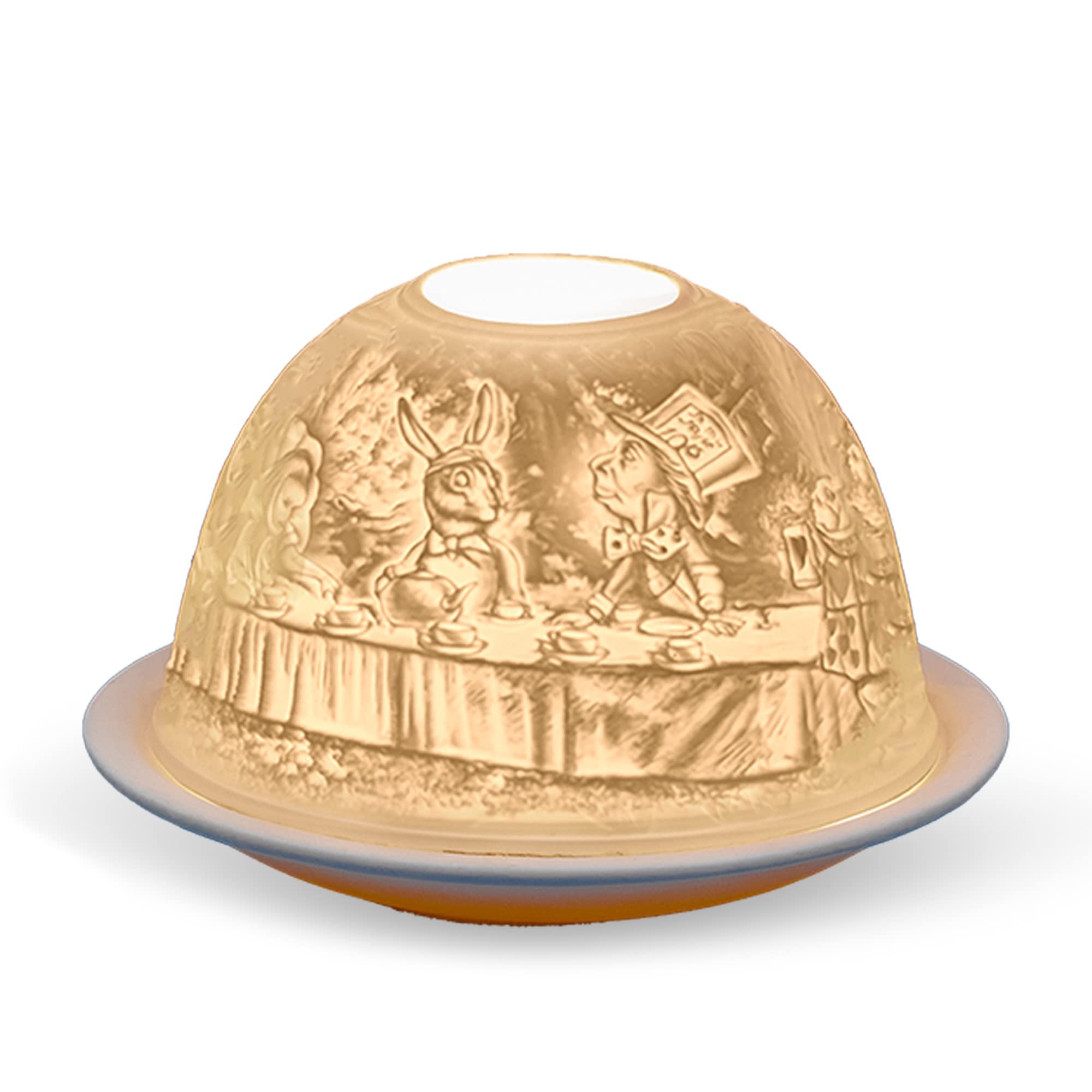 Light-Glow Tealight Candle Holder - Alice in Wonderland LD90081, White, Approx. H8 x Ø12cm or H3.2" x Ø4.7"