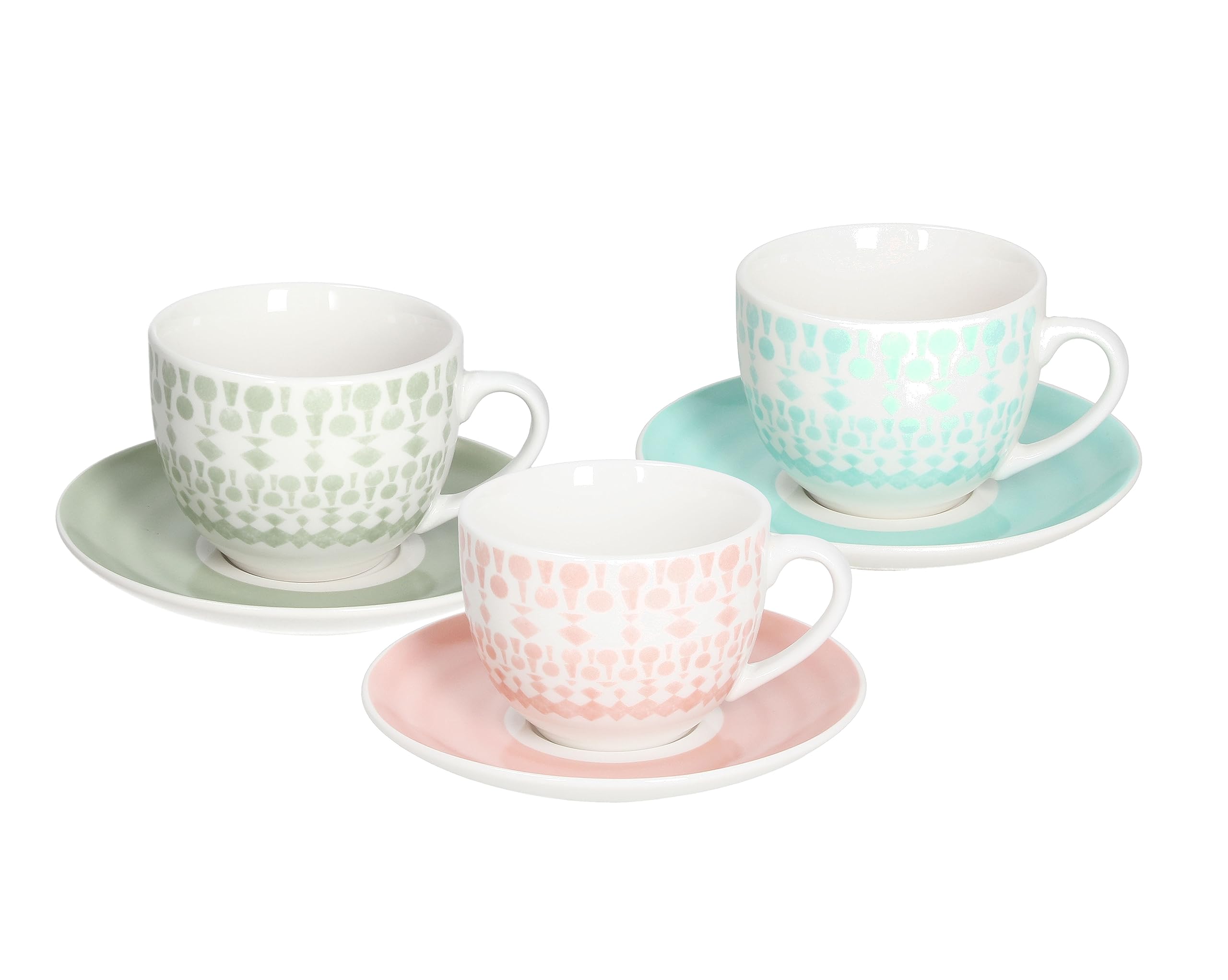 Tognana ME085075598 Set of 6 Tea Cups with Saucer CC 270 Gipsy Soft, Porcelain