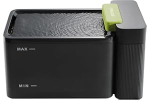 Furbulous 316 Stainless Steel Automatic Water Fountain with Ultrafiltration Tech, 3.3L Large Bowl, Ultra-Quiet Operation, BPA-Free Dish Two Modes Water Dispenser for Cats/Medium Dogs/Pets (Black)