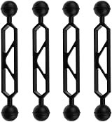 MagiDeal 4pcs 6" 1" Ball Arm for Underwater Strobe Video Light Housing view 3