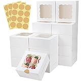 Colovis 30 Pcs White Bakery Boxes with Window, 6 X