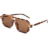 FEISEDY Vintage Square 70s Flat Aviator Sunglasses Women Men Classic Retro Stylish Frame UV400 Sunglasses B2622