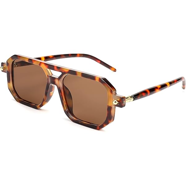 Illesteva Classic Aviator Sunglasses - Brown Tortoiseshell with Blue Gradient Le Slope Sunglasses | illesteva main image 4