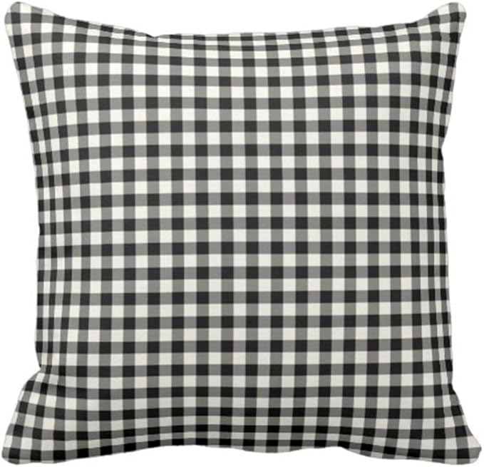 YIEOFH Colorful Garden Black and White Gingham