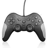 NBCP Wired Game Controller for Switch 2/Switch 1/PC/PS3, Hall Effect Joysticks, Dual Vibration, Turbo &amp; Auto Rapid Fire, Xinput Dinput Switchable, C Button, Plug and Play USB Cable