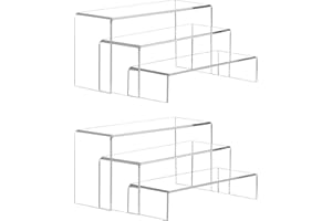 ihomecooker 6 Pc Clear Acrylic Display Risers Showcase for Shoe Risers Retail Stand Cupcake Stand Dessert Stand