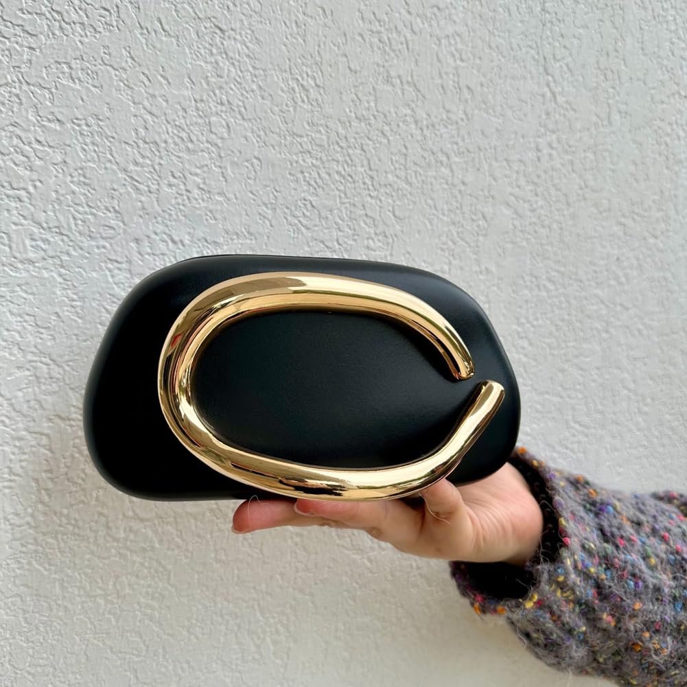 Acrylic Clutch Purse for Women Classic Round Acrylic Evening Handbag Vintage Metal Handlebars Bag for Wedding Party Prom