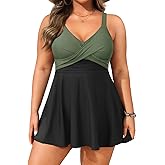 Aqua Eve Plus Size Swim Dress - Two Piece Tankini Swimsuit Tummy Control Bathing Suit with Shorts 2025