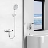Marketero Thermostatic Shower Mixer Tap Wall Mounted Chrome Brass view 6