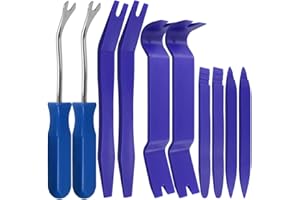 SourceTon 10-Piece Auto Trim Removal Tool Kit – Car Panel Pry Tools for Dash, Radio, Door Molding & Upholstery – Non-Scratch Fastener Remover with 8 Plastic & 2 Metal Bars