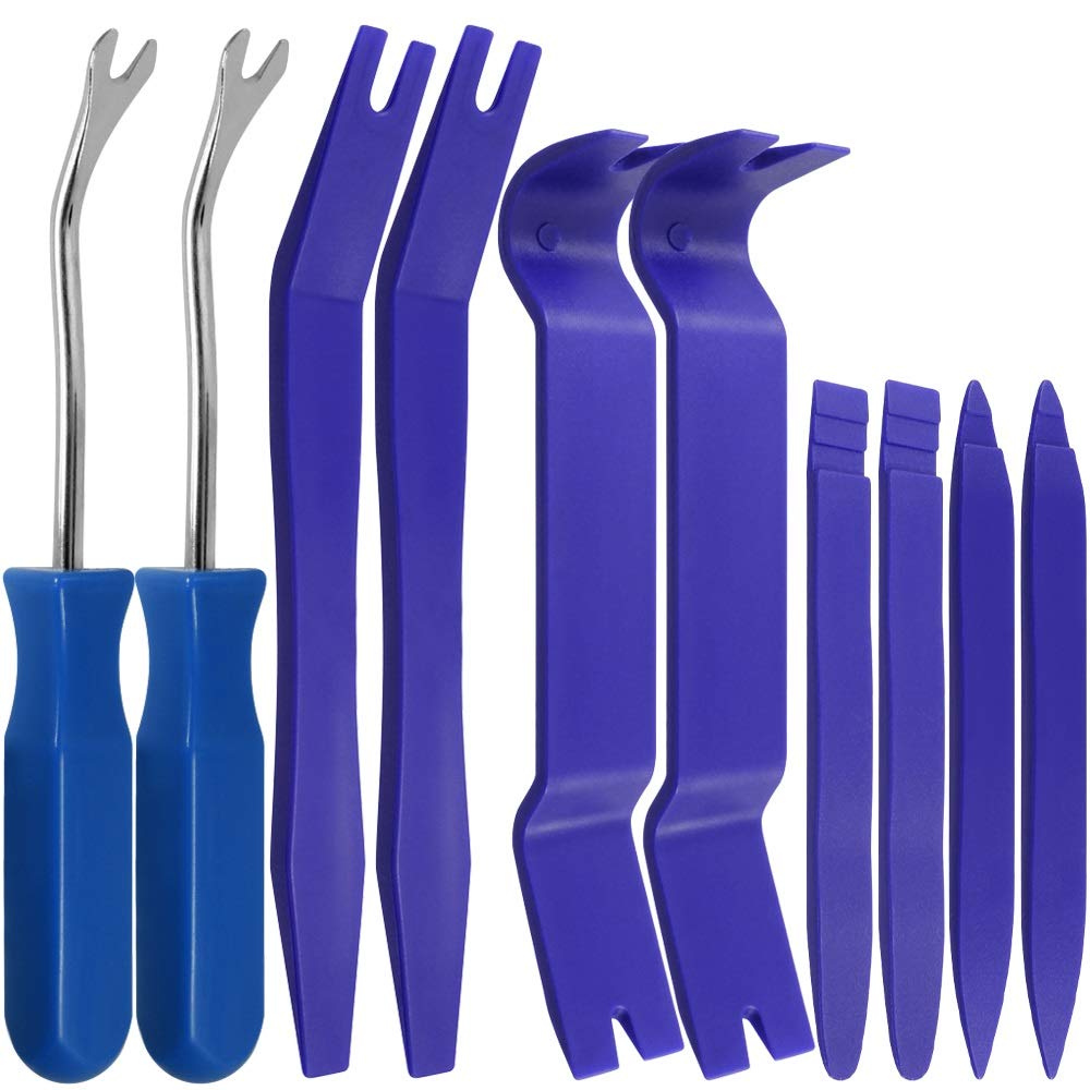 SourceTon Auto Trim Removal Tools Kit Set of 10 pcs, Car Panel Dash Radio Removal Installer Pry Tools Kit, Upholstery Removal Kit, Fastener Remover Pry Bar Scraper for Door Trim Molding Dash Panel