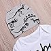Aslaylme Baby Boy Outfit Newborn Dinosaur Clothes Baby Brother Bodysuit (White, 0-3 Months)