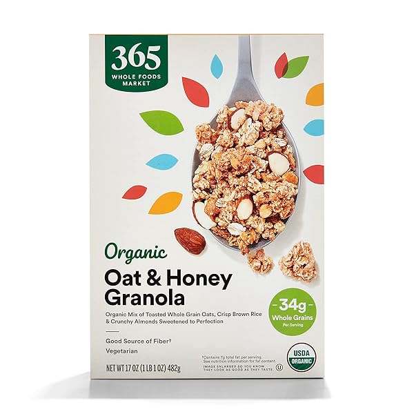 365 BY WHOLE FOODS MARKET, ORGANIC OAT & HONEY GRANOLA, 17 OUNCE