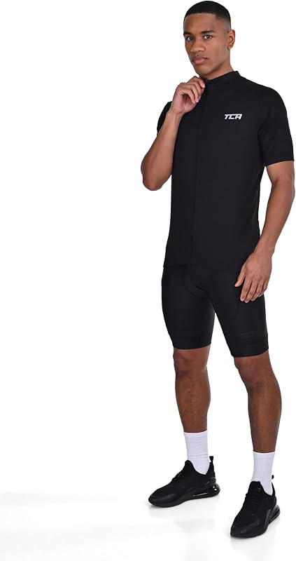 Radtrikot für Herren - Fahrradtrikot für Männer - Rennrad Trikot Herren mit Taschen - Fahrradtrikot - Fahrradbekleidung - Radsport-Bekleidung - Radtrikot Kurzarm - Schwarz, L