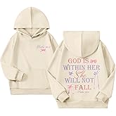 Zoemghc Girl's Christian Graphic Hoodie God is Within Her Hoodies for Kids Jesus Faith Religious Sweatshirts Pullover Tops