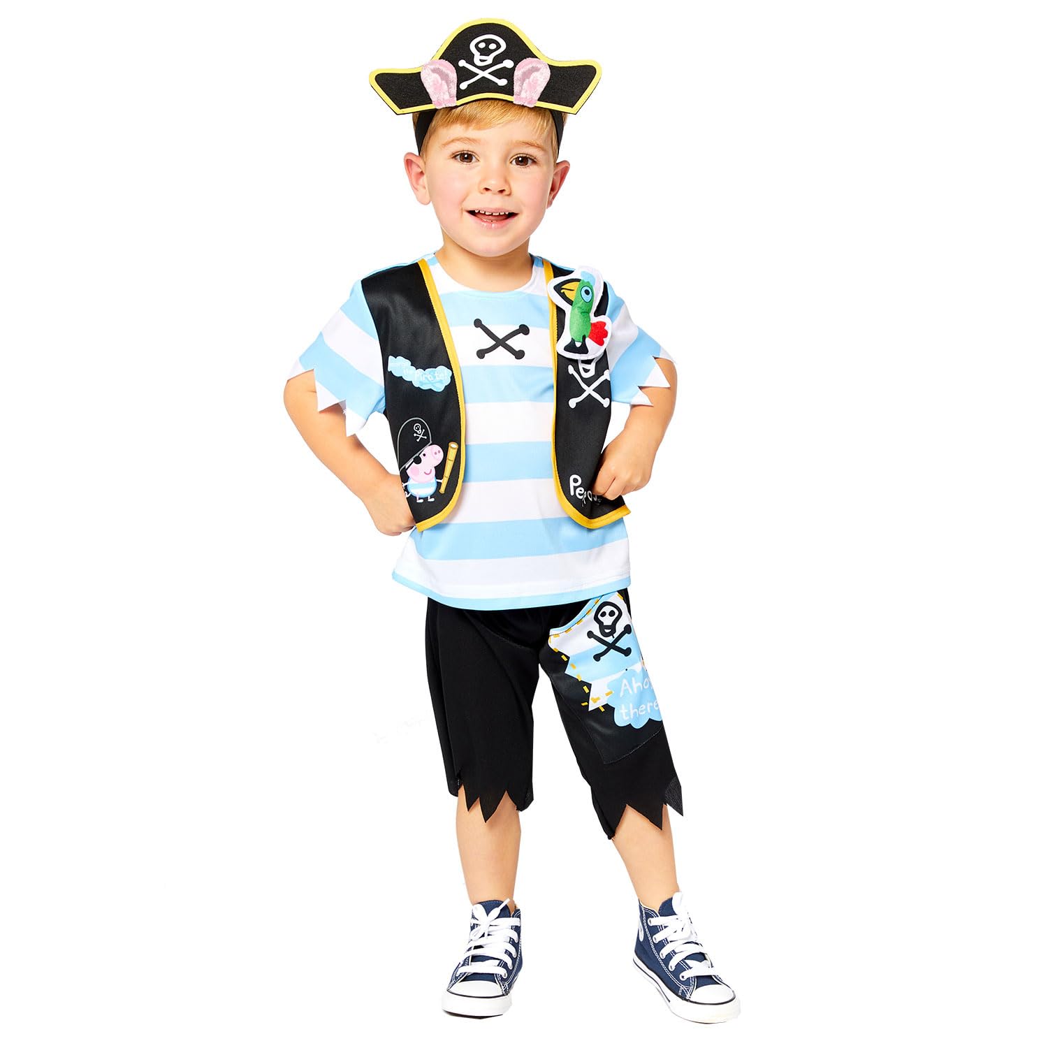 (PKT) (Fix 1/1) (9910166) Child Boys George Pig Pirate Costume (3-4yr) - Peppa Pig