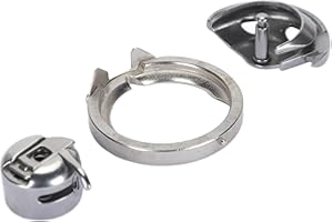 Qudinip Sewing Machine Hook Bobbin Case Set, Stainless Steel Bobbin Case with Race Cover, for Singer 1105 1107 1116 1120 1130