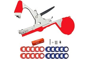 ZFYOUNG Plant Tying Machine Taper Tool Garden Plant Tape Tool for Grapes, Raspberries, Tomatoes and Vining Vegetables, Comes with 21Rolls of Tapes and 1 Box of Staple (red)