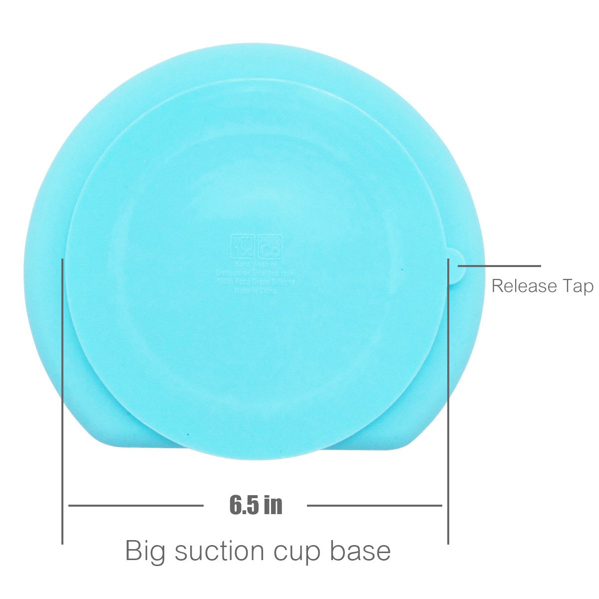 KIDAC Silicone Divided Toddler Anti-skid Suction Plates Dishes Feeding Bowls for Babies Kids (Aqua Blue)