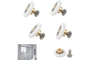 4Pcs Shower Door Rollers Replacement - Heavy Duty Stainless Steel Wheels for Smooth Sliding Glass Door, Universal Fit Bathroo