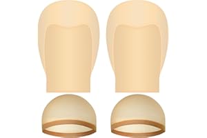 NACHLYNN 2/4/6/ Pcs Halloween Bald Cap for Adult Makeup Latex Bald Caps Nylon Bald Wig Cap Costume for Halloween Party Men