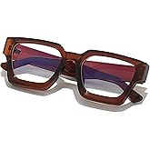 AIEYEZO Square Thick Frame Glasses for Women Men Fashion Blue Light Glasses Trendy Chic Computer Eyeglasses