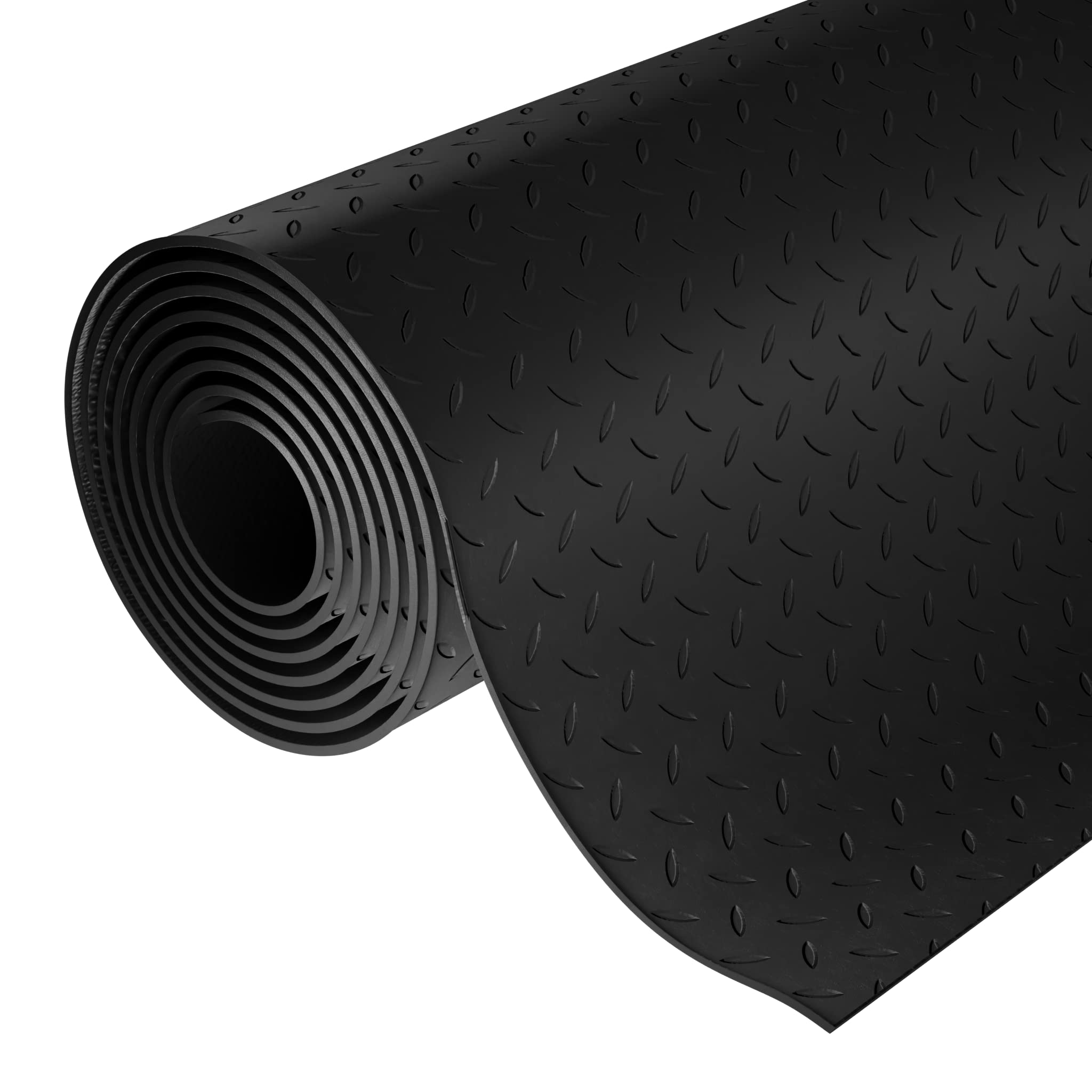 0.5m x 1.5m Checker Plate Rubber Anti-Slip Garage Matting Flooring Roll 3mm Thick | 50cm x 150cm Floor Mat