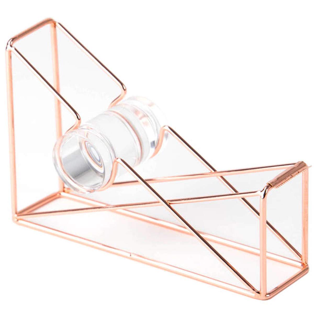 U Brands Desktop Tape Dispenser, Wire Metal, Copper/Rose Gold - 858U06-48