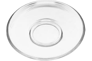 TOVINANNA Glass Plates Saucers 2Pcs 8.5Cm Glass Tea Dish for Coffee and Appetizer Serving