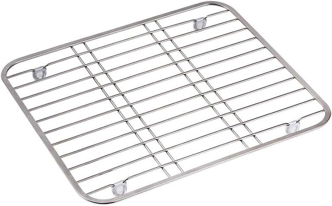 Stainless Steel Sink Drainer Rack Multifunctional Kitchen Fruit Vegetable Dish Drying Rack,Silver