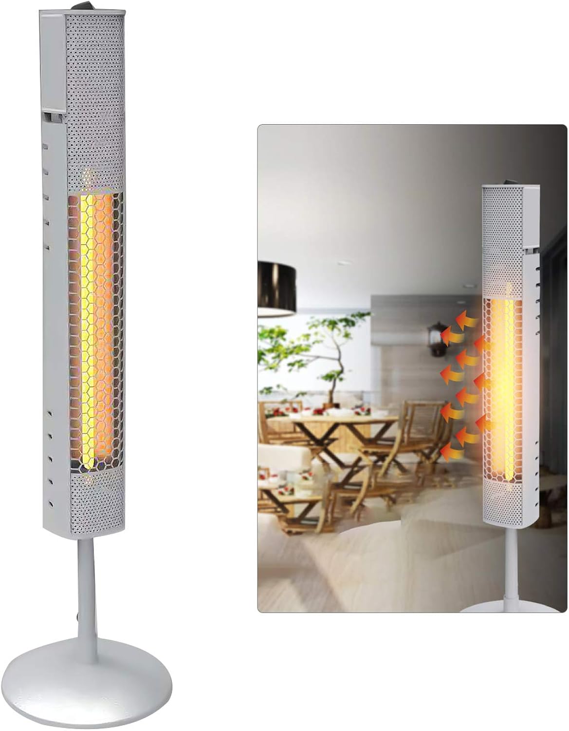 ShihongG Electric Infrared Patio Heater 800W WallMounted/Vertical