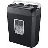 bonsaii Shredder for Home, 6 Sheet Cross Cut Paper Shredder and Credit Card Small Home Office Use Shredder, Portable Handle D