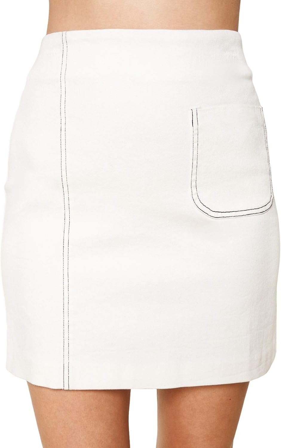 contrast stitch mini skirt