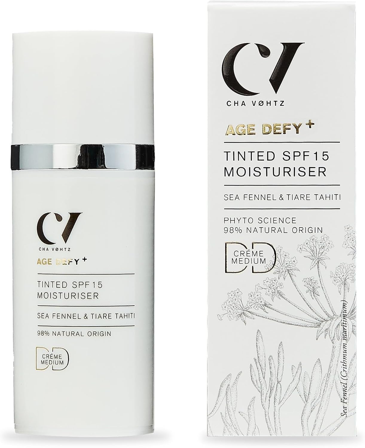 Green People Age Defy+ Tinted DD Moisturiser SPF15 Medium - Colour Correcting Day Cream - Alcohol Free - Vegan, 30ml
