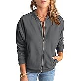 GeGekoko Womens Zip Up Sweatshirts Jackets Long Sleeve Casual Loose Outwear with Pockets