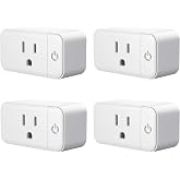 TOPELER 4-Pack 15A Smart Plug w/ Energy Monitor, Voice &amp; App Remote Control | WiFi Outlet for Remote Control &amp; Timer and Schedule Function, Compatible with Alexa &amp; Google Home, Simple Setup, ETL &amp; FCC