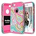 iPhone 5S Case, AnnBay For Apple iPhone 5/5S/SE Case Hybrid Cover Shock-Absorption TPU+PC and 2 Pieces Anti-Scratch High Impact Dual Layer Case Heavy Duty Case Armor Cover for iPhone 5 5S SE(Hot pink)