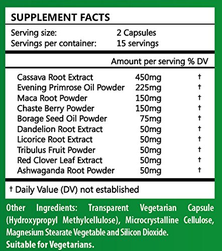 CassanOvum Boost, Fertility Supplement for egg quality and quantity, healthy uterine lining and increasesd cervical mucus, contains Cassava Root Extract and Unique Herbal Blend (Evening Primrose, Maca Root, Chaste Berry, Borage, Dandelion Root, Licorice R