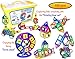 Amazing Premier -Toy 150 pcs Educational Magnetic Building Tiles Blocks Toy with Ferris wheel set, rotating gear set, shapes, wheels, letters, numbers, operation signs + a storage box