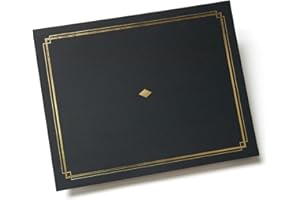 Gartner Studios Certificate Kit, Includes 6 8.5" x 11" Black with Gold Detail Certificate Holders