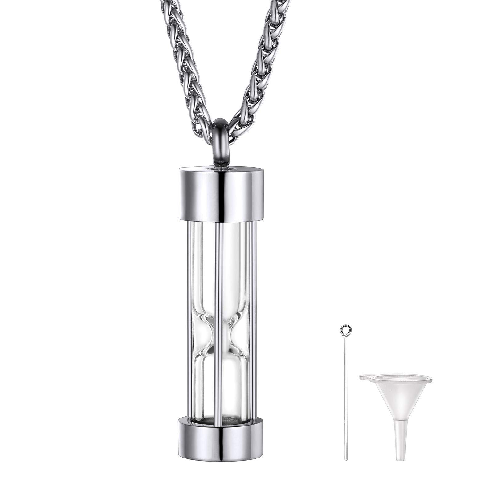 FindChic Cremation Necklace for Ashes Jewellery Keepsake Men Women Hourglass Urn Necklace
