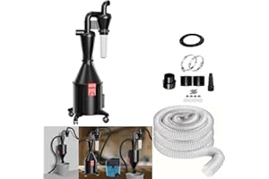 PEMEDOR 2 in 1 Dust Cyclone Collector Separation Vacuum Cleaner Wall Mounted Wheeled Modes Dust Collector Woodworking Tools Contractor Polish Pollen Ash etc Focusing Small Dust (Whole Rocket Set)