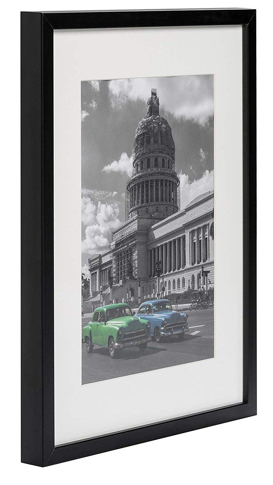 BD ART Picture Frame 12x16'' (30x40 cm) with Mat 8x12'' (21x30 cm - A4), BLACK