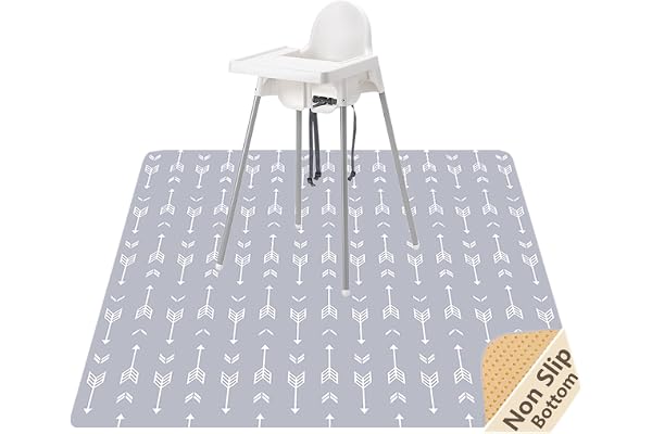 Baby Splat Mat for Under High Chair/Arts/Crafts, 51 x 51 Inch Washable Splash Mat, Waterproof and Wipeable Spill Cover, Anti-