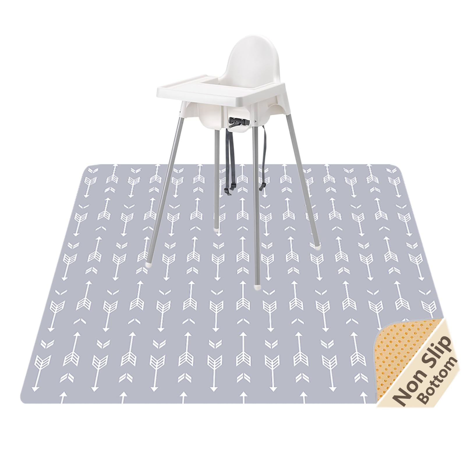 Baby Splat Mat for Under High Chair/Arts/Crafts, WOMUMON Washable Spill Mat Waterproof Anti-slip Floor Splash Floor Cover (Arrow, 130x130cm)