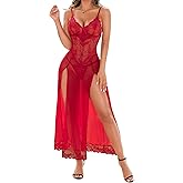 RSLOVE Women Lingerie Babydoll Sexy Nightgown Lace Chemise Exotic Sleepwear Nighty