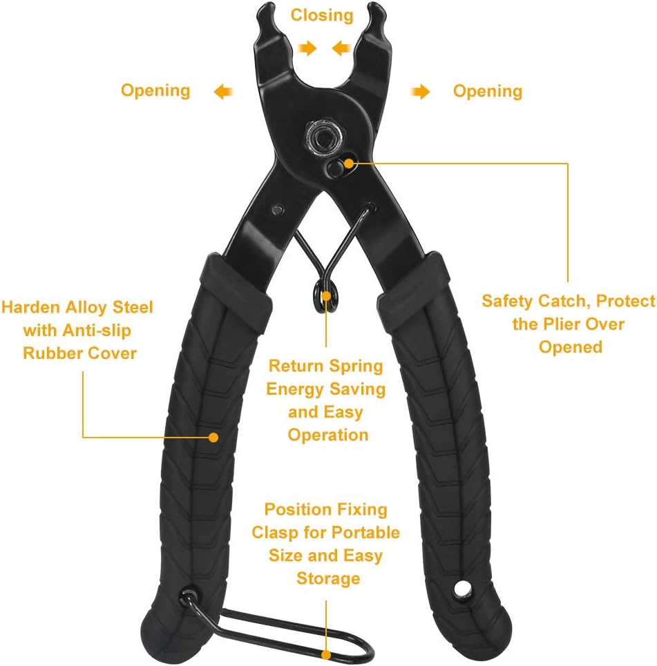 WOTOW Bicycle Chain Repair Tool Kit, Cycling Bike Master Link Pliers Remover & Chain Breaker Splitter Cutter & Chain Wear Indicator Checker & Reusable Missing Connector for 6/7/8/9/10 Speed Chain : Sports & Outdoors