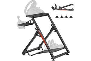 VEVOR Racing Wheel Stand, Adjustable & Foldable Simulator Stand for Logitech G923 G920 G29 G27, Thrustmaster T300RS TX F458 T500RS T3PA-PRO(F1/GT) Gaming Cockpit,Pedals Simulator NOT Included,Compact