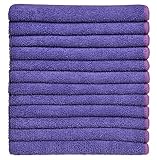 Sinland Microfiber Multifunctional Cleaning Cloths Kitchen Cleaning Cloth Lens Cloth 12 Inch X 12 Inch 12 Pack Purple