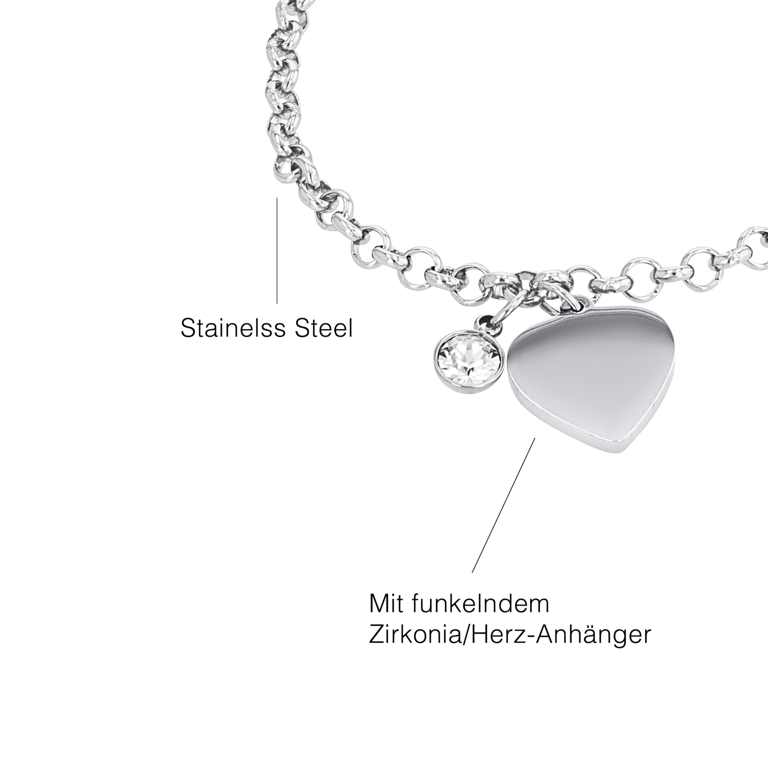 s.Oliver Damen Armkette Herz, Edelstahl